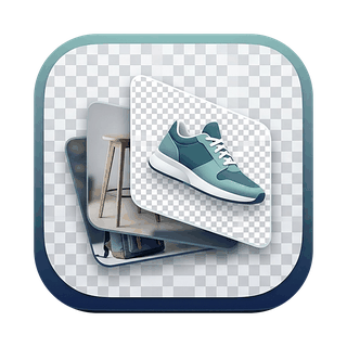 The StudioDrop app icon — a product photo lifted off a checkerboard transparency background