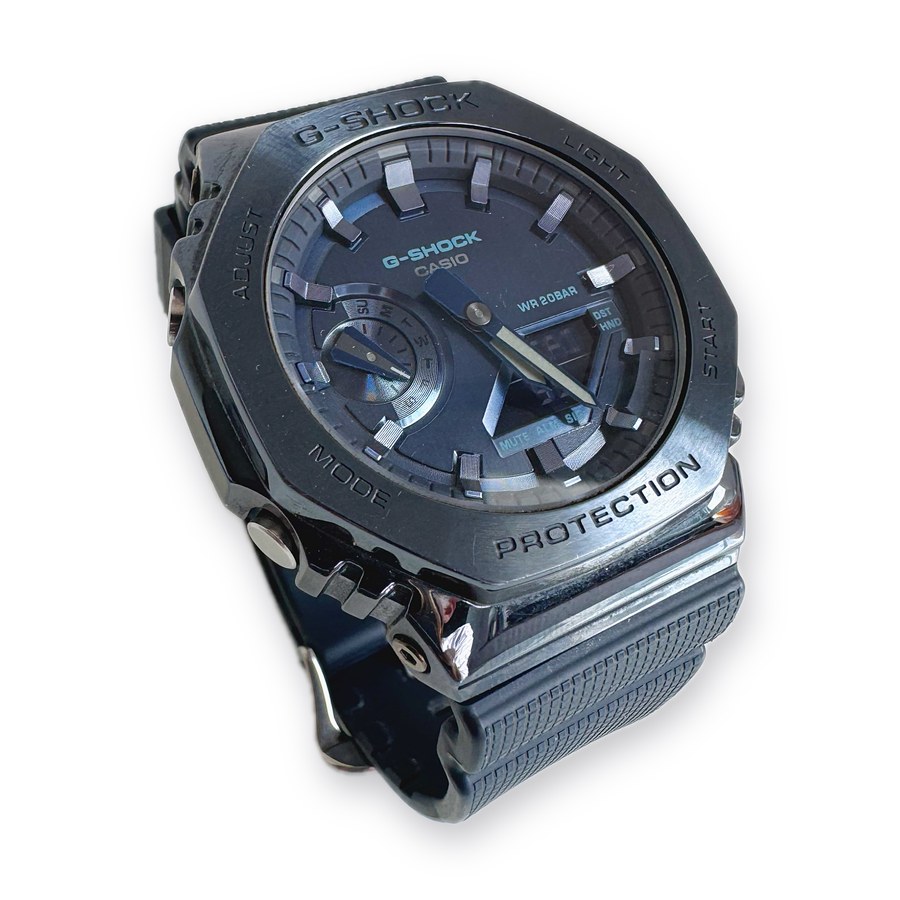 A G-Shock watch on a pure white square background, 1:1 aspect ratio